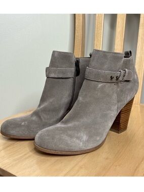 Franco Fortini gray suede leather heeled ankle boots 9
